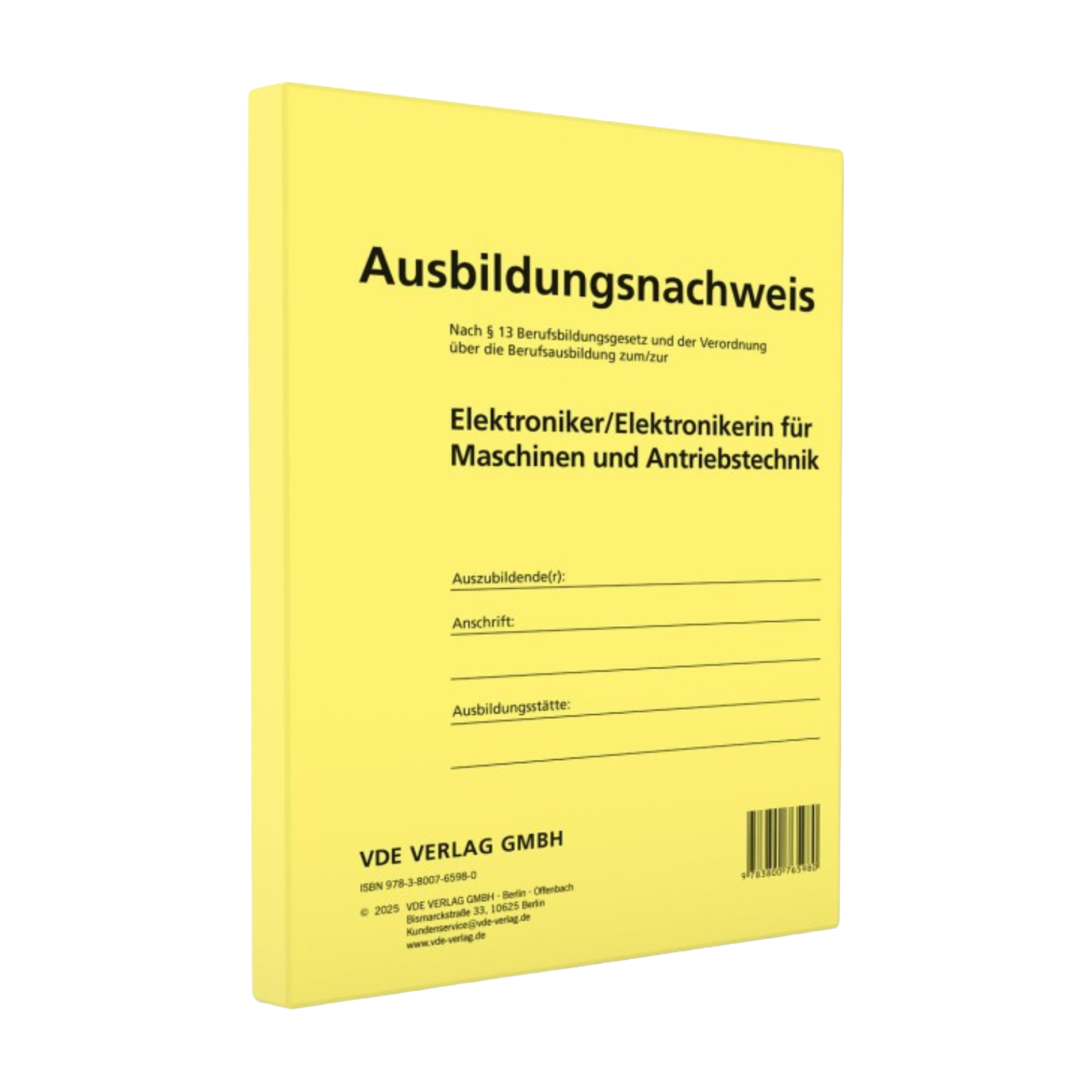 Ausbildungsnachweis Elektroniker/Elektronikerin für Maschinen und Antriebstechnik