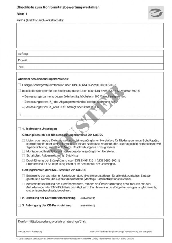 Konformitätsbewertungsverfahren/-erklärung