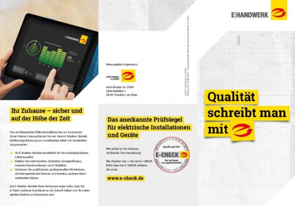 Flyer "Qualität schreibt man mit E"